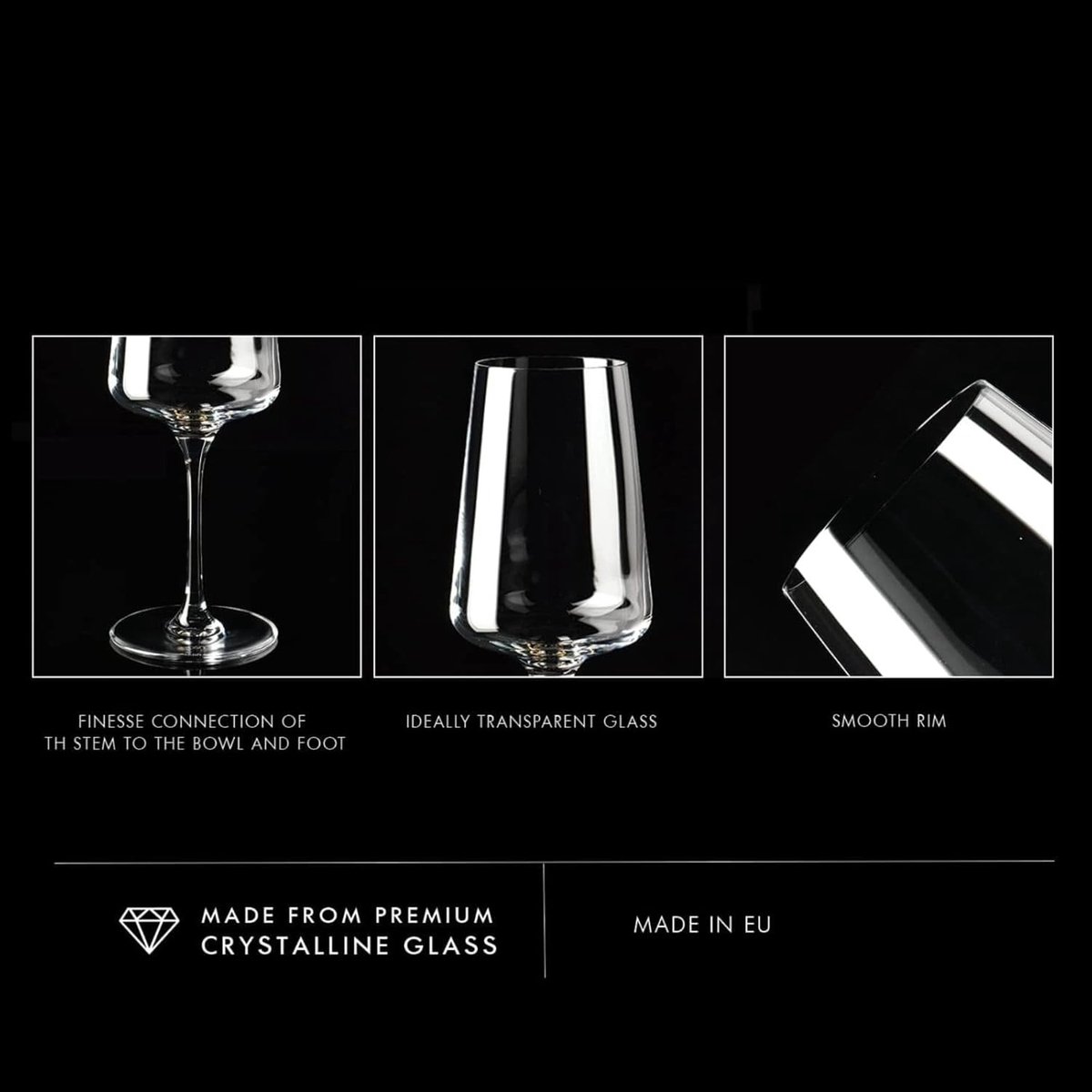 KROSNO | Wijnglazen voor witte en mousserende wijn | Set van 6 stuks - 400 ml | Elegant, Crystal Glass, Loodvrij glas | Perfect voor thuis, restaurant en feesten | Kunnen worden gewassen in de vaatwasser – foto 2