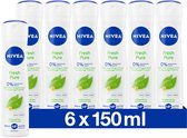 NIVEA Pure & Natural Jasmine Déodorant Spray - 6 x 150 ml - Pack économique