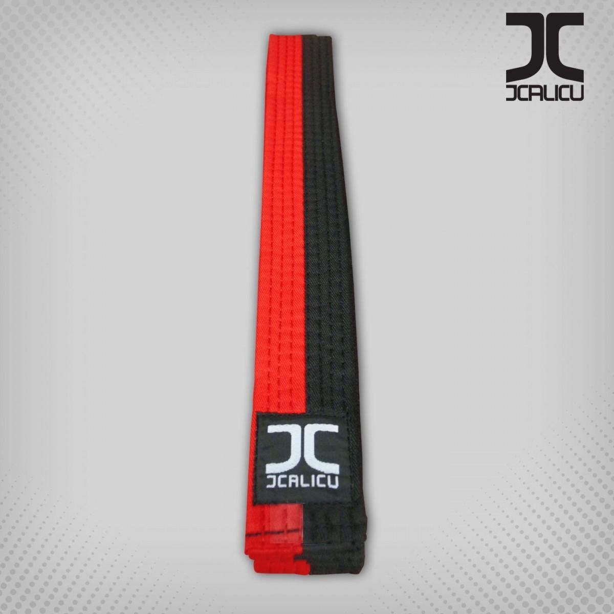 Poom taekwondo-band JCalicu | rood-zwart (Maat: 240)
