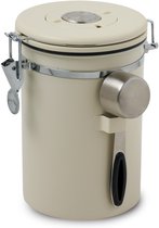 Boîte de conservation de Café Castagnola - Boîte hermétique avec échappement de CO2 - Boîte de conservation pour Café, Grains de café, Thee, sucre, etc. - Boîte de conservation 1,8 L - Blanc cassé