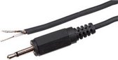 2,5mm Jack (m) mono audio kabel met open eind / zwart - 1,8 meter