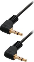 Câble spiralé audio stéréo Jack 3,5 mm Transmedia / coudé - noir - 1,5 mètre