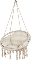 Bol.com Outtec® Hangstoel met Kussens - 62cm Diameter - tot 150 kg - 100% Katoen - Zitzak Schommel - voor Buiten Tuin Balkon Huis aanbieding