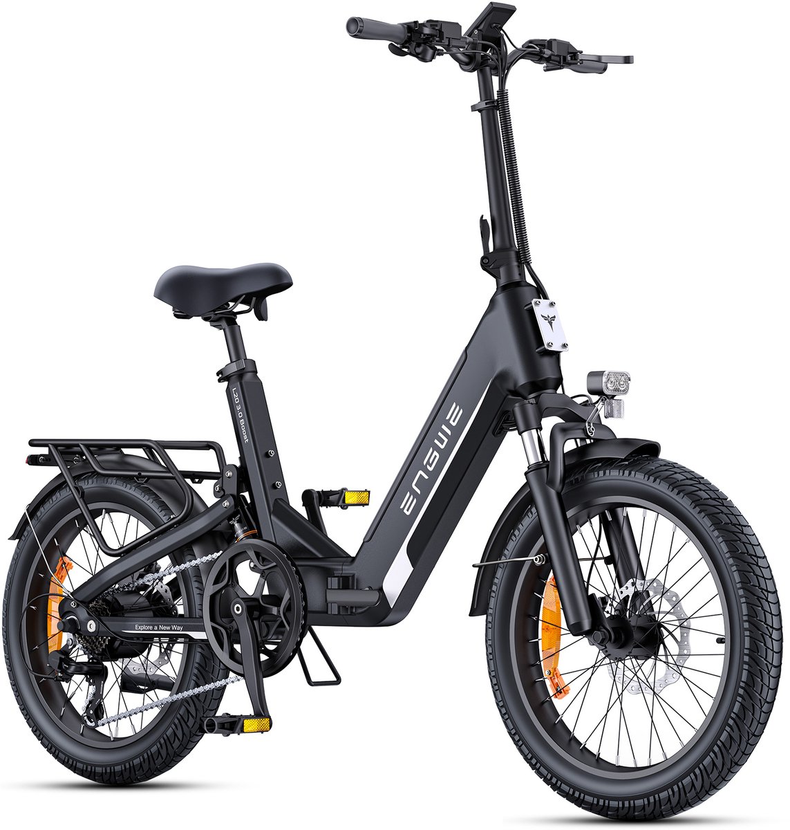 ENGWE L20 3.0 Boost Elektrische fiets - Actieradius 135km - Verwijderbare batterij 48V13.5Ah - Motor 250W - Shimano 7 versnellingen - Hydraulische schijfremmen - 20 Inch Commuter E-Bike - Fatbike - Zwart - ENGWE - €1.399,00