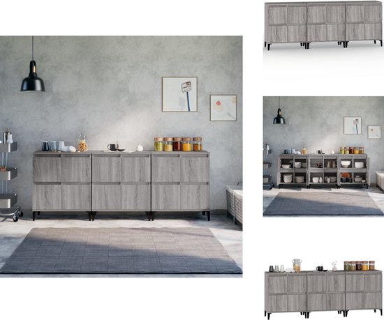 vidaXL Buffet - Classic s - Meubles - 60 x 35 x 70 cm - Chêne Sonoma Grijs - Armoire de cuisine