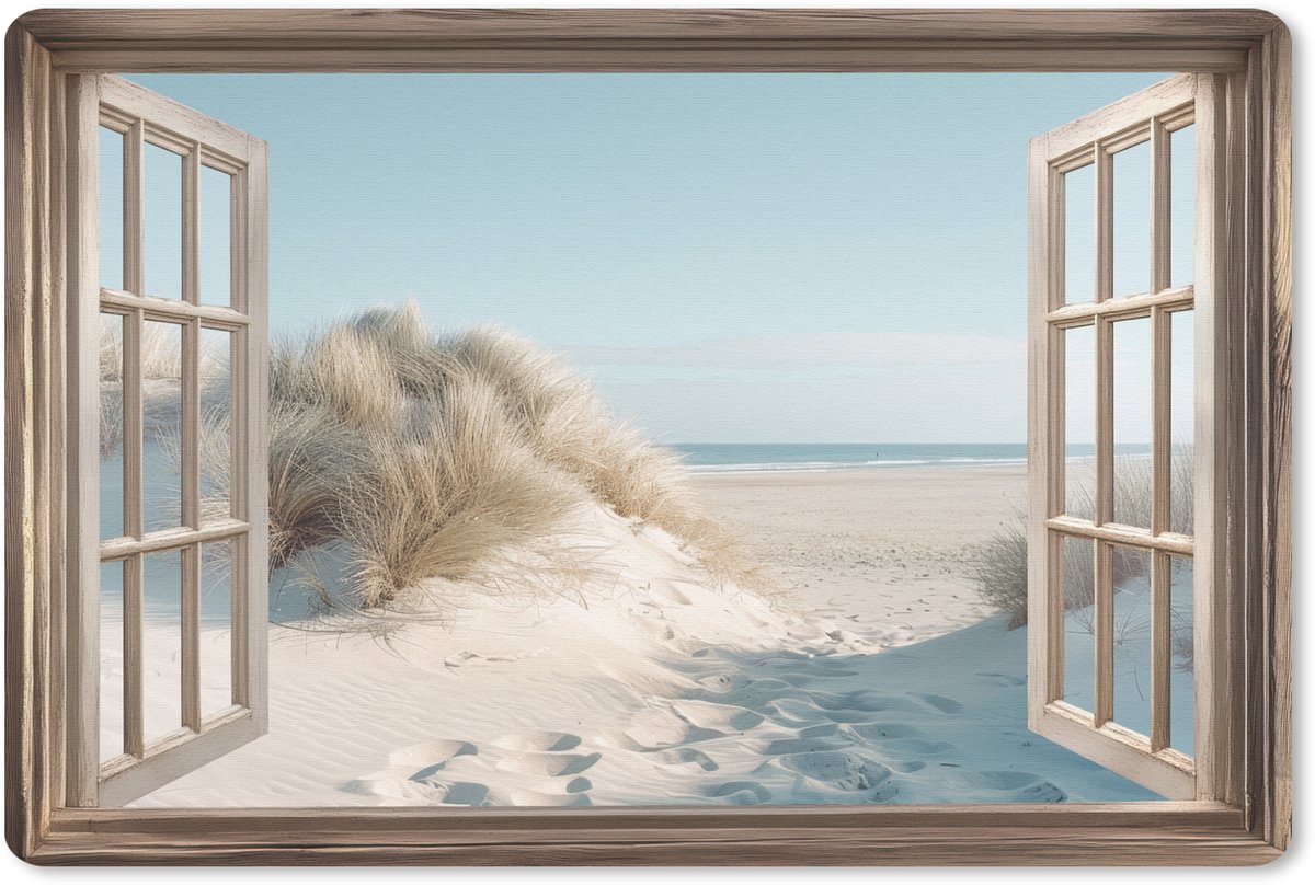 Muismat 27x18 cm - Mousepad Doorkijk - Helmgras - Duinen - Zee - Landschap - Muismatten