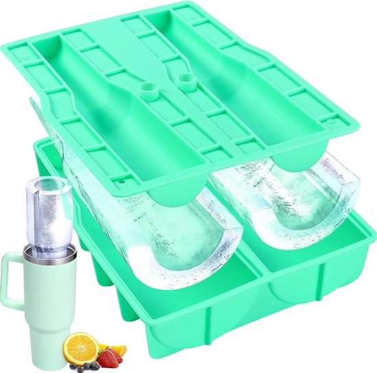 Ijsblokjesvorm van silicone, voor Stanley Cup, 4 vakken met deksel, BPA-vrij, voor cocktails/whisky/dranken/koffie Ijsblokjesvorm van silicone, voor Stanley Cup, 4 vakken met deksel, BPA-vrij, voor cocktails/whisky/dranken/koffie