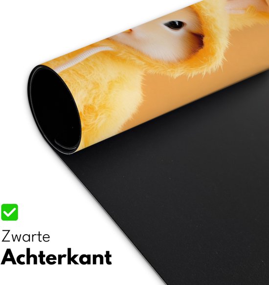 Bureau onderlegger 80x40 cm - Muismat Paashaas - Kostuum - Eend - Bureaumat - Mousepad XXL - Bureau mat - Muismatten groot - Desk organizer - Bureaulegger