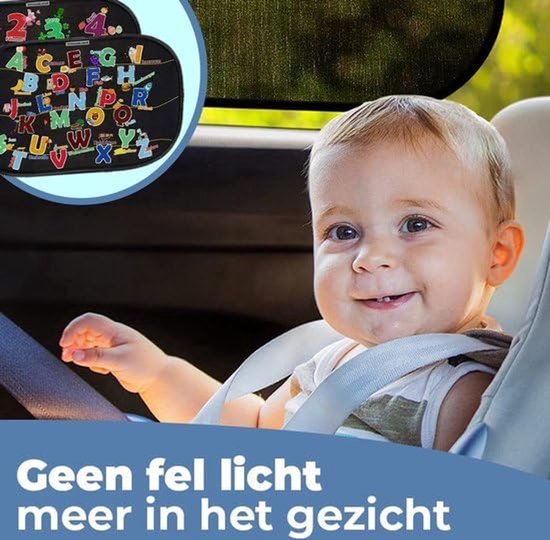 Innovaland - Pare-soleil Bébé voiture - Extra foncé pour une meilleure Protection - Autocollant - Protection UV - Fenêtre latérale - Enfant - Protection solaire voiture
