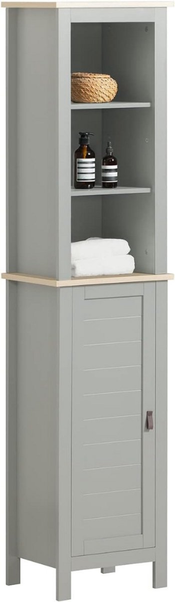 Zylo® Kolomkas Staand - Opbergkasten met Deuren - Hoge Kast - Grijs - 30cm x 39cm x 169cm