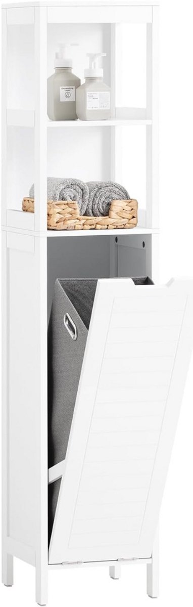 Zylo® Kolomkas Staand - Opbergkasten met Deuren - Hoge Kast - Wit - 30cm x 30cm x 145cm