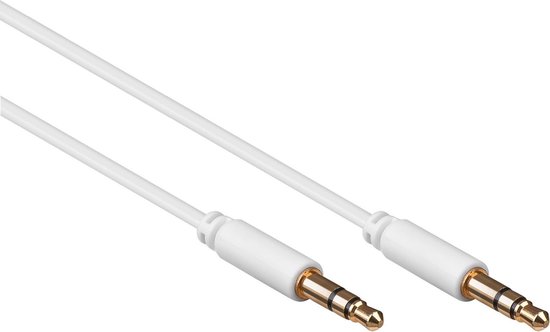 3,5mm Jack stereo audio slim kabel / wit - 1 meter