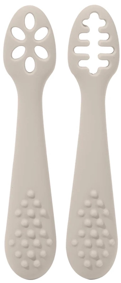 Eerste Lepel voor Baby – Siliconen, BPA-vrij & Perfect om Zelf te Leren Eten - Beige