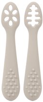 Première cuillère pour Bébé – Siliconen, sans BPA et Perfect pour apprendre à manger seul – Beige