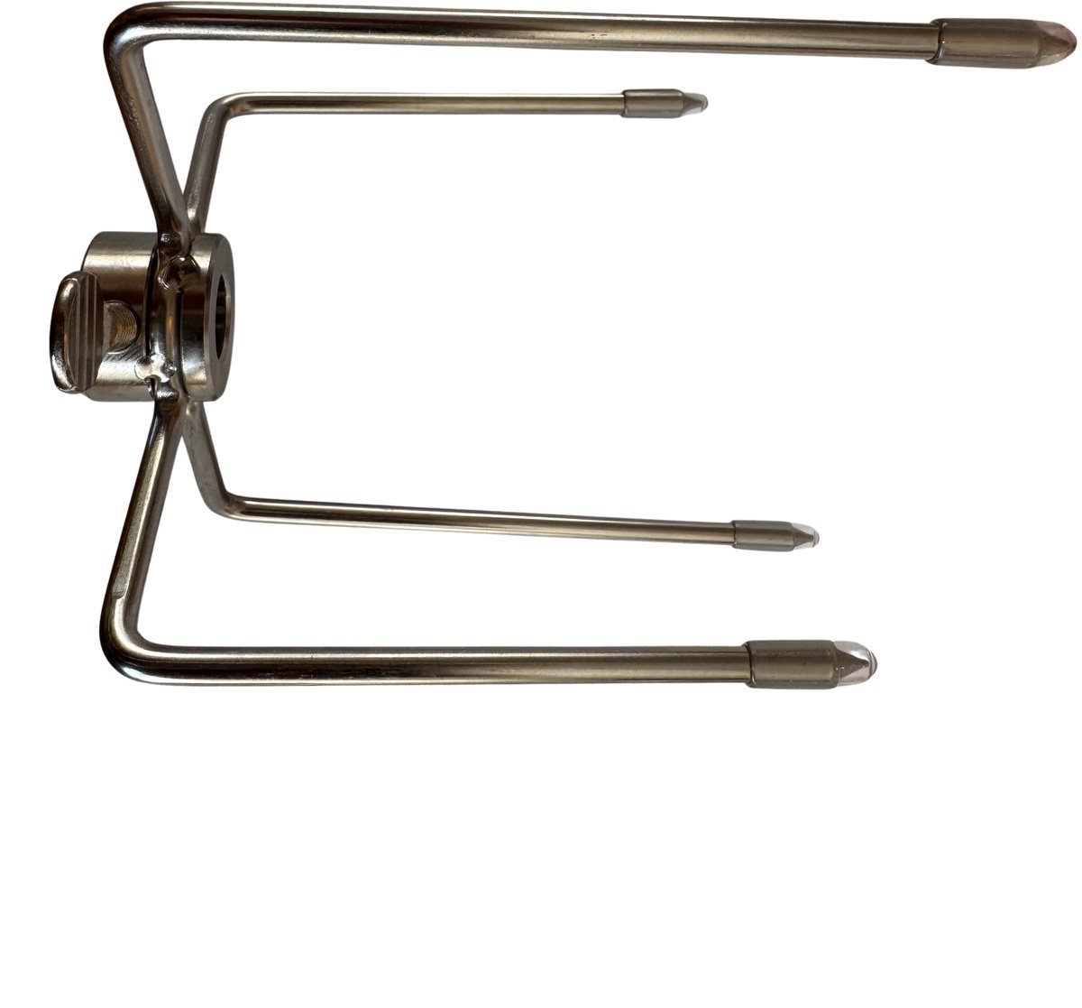 BBQNOVATION Universele RVS Vleesvork voor Draaispit – Rotisserie BBQ Accessoire – Spitvork voor Kip, Vlees & Groenten – Geschikt voor Rond spit en Vierkant Spit