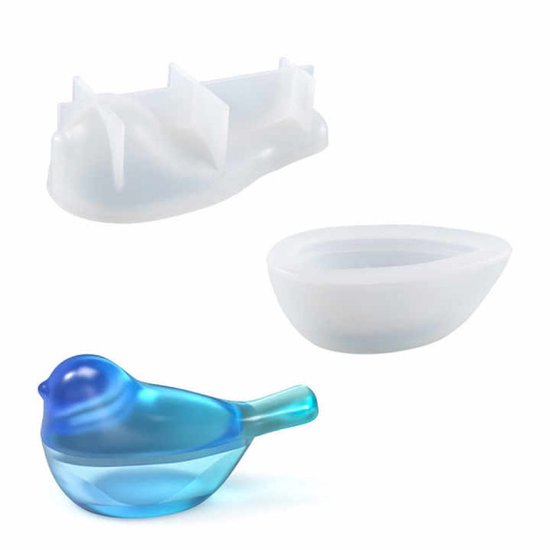 Siliconen Mallen - Vogel | Schaaltje | Klein | Potje met Deksel 1 stuk - Geschikt voor Epoxy, Gips, Jesmonite