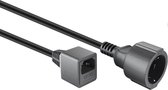 Goobay UPS stroomkabel met rechte C14 plug en rechte CEE 7/3 stekker - 3x 1,00mm / zwart - 0,20 meter