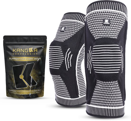 Genouillère KANGKA taille M – Protège-genou pour le Sport, l'arthrite, le ménisque et les blessures – Genouillère de compression avec coussinet antidérapant et gel – Unisexe