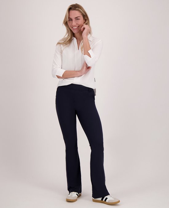 Je m'appelle Travelstof At Work Broek Flared Met stretch - Blauw - Maat XXL