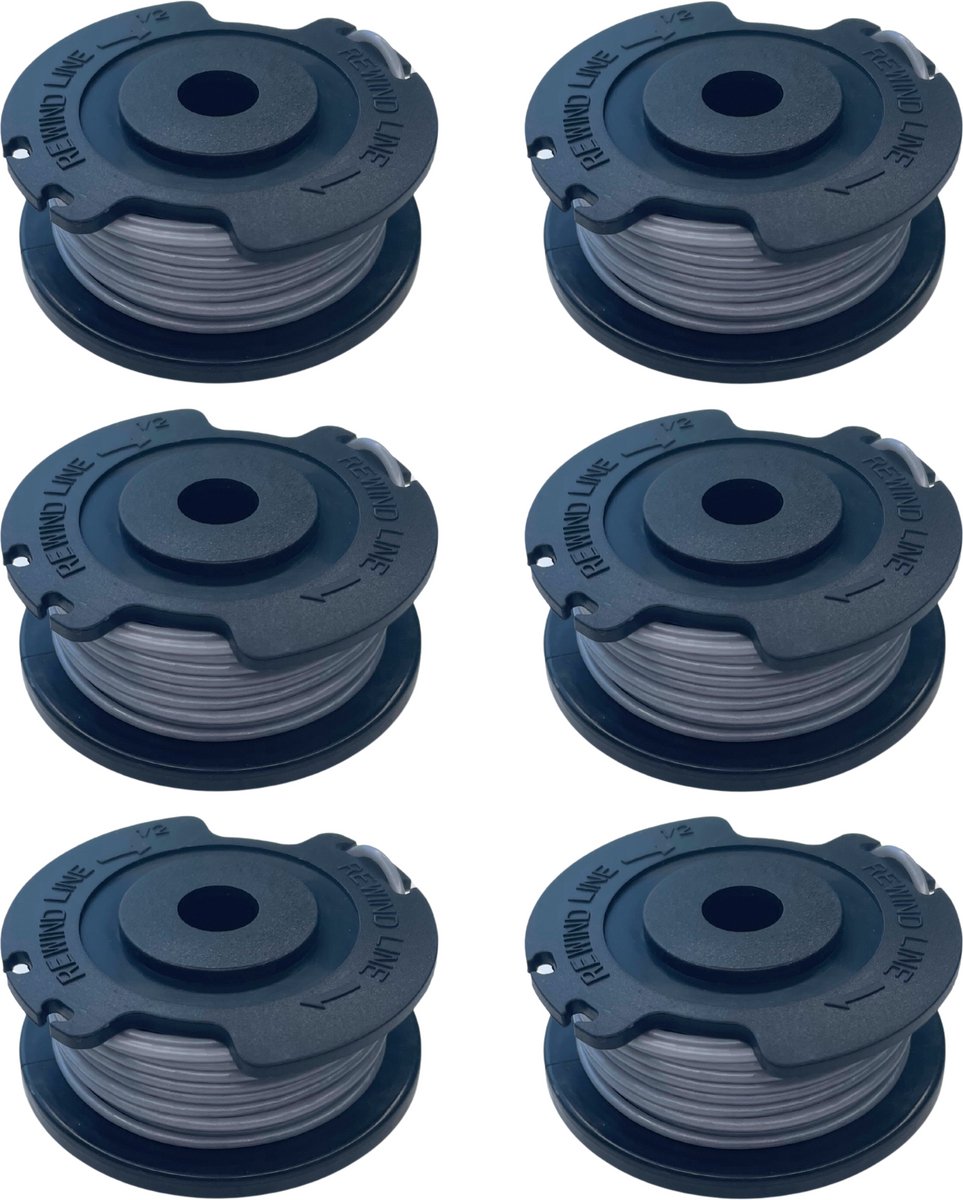Spoel van draadtrimmer vervangingsdraad F016800569 geschikt voor Bosch EasyGrassCut bosmaaier 18 18-26 18-230 18-260 23 26 Ø 1,65 mm lengte 5 m - Set van 6 spoelen
