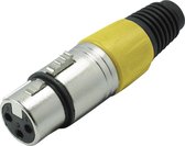 S-Impuls XLR 3-pins (v) connector met plastic trekontlasting - grijs/geel