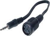 3,5mm Jack (m) - DIN 5-pins (v) hoofdtelefoon (dobbelsteen) adapter / zwart - 0,20 meter