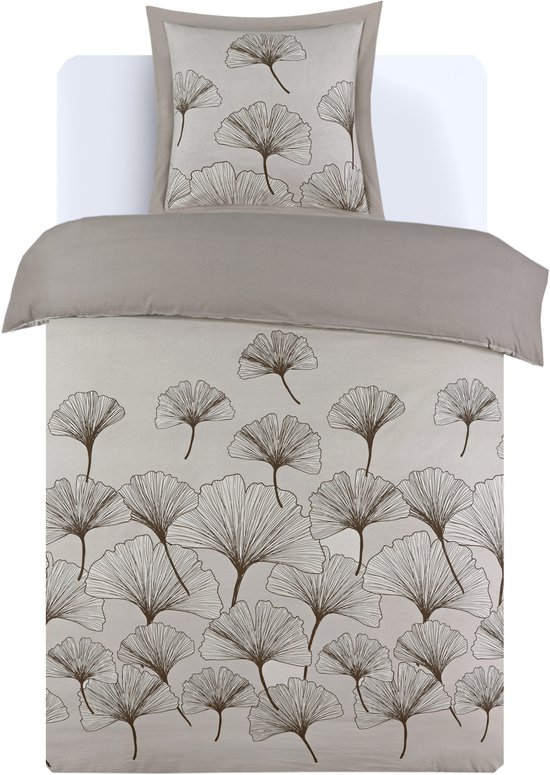 Vision GINKO - Omkeerbaar Dekbedovertrek 140x200cm met 1 bijhorende sloop - 1persoonsbed - 100% katoen van VISION — afbeelding 2