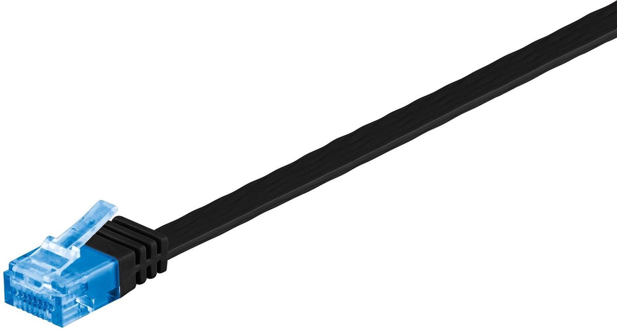 Wentronic CAT6A Netwerkkabel - RJ45 - Zwart - 0.5 m
