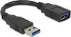 Delock - USB 3.0 Verlengkabel - Zwart - 0.15 meter