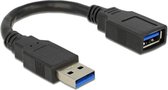 Delock - USB 3.0 Verlengkabel - Zwart - 0.15 meter