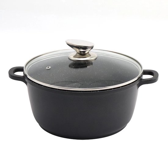 Cheffinger Braadslede met deksel - 32 cm - Zwart - Inductie