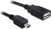Delock - MINI USB 2.0 Verlengkabel - Zwart - 0.5 meter