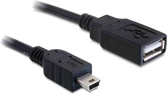 Delock - Câble d'extension MINI USB 2.0 - Noir - 0,5 mètre