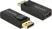 DeLOCK 65573 cable gender changer Displayport 1.2 HDMI Noir