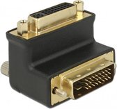 DVI-D Dual Link adapter - 90° haaks naar boven - verguld / zwart