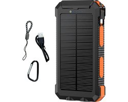 SimpSune Solar Powerbank - 24000mAh - Ingebouwde Kabels - Powerbank Zonneenergie - Solar Charger - Grote Capaciteit Wireless charger - Draadloos - USB C - Zaklamp - Noodpakket - Snellader - Meerdere Apparaten
