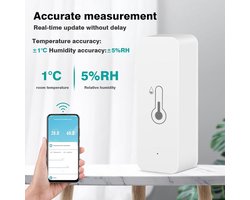 Hygrometer Thermometer - Temperature and Humidity Sensor for Indoor and Outdoor Use with Tuya App for Remote and Home Monitoring - Compatible with Amazon Alexa Google