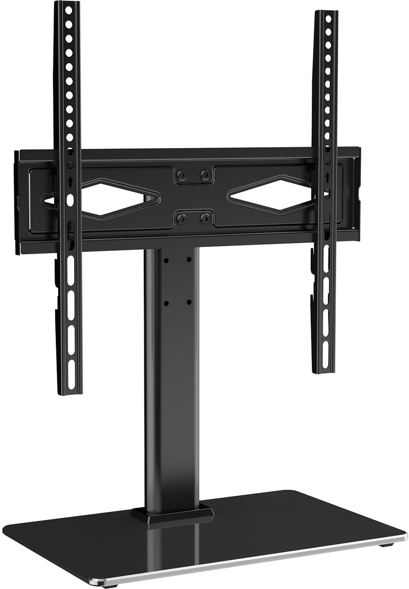 TV Standaard, 81-140 Cm - Draaibaar en Hoogteverstelbaar - Met Versterkte Glas Basis - Universeel