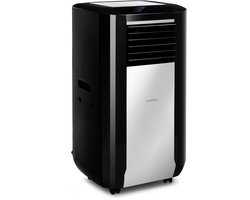 Klarstein airconditioner, 5-in-1 mobiele airconditioner, luchtontvochtiger, ventilator, nachtmodus, antibacteriële luchtreiniger, zeer stille & mobiele airconditioner met luchtafvoerslang, 15000 BTU, pikzwart,4 kW voor 72 m² - Afstandsbediening