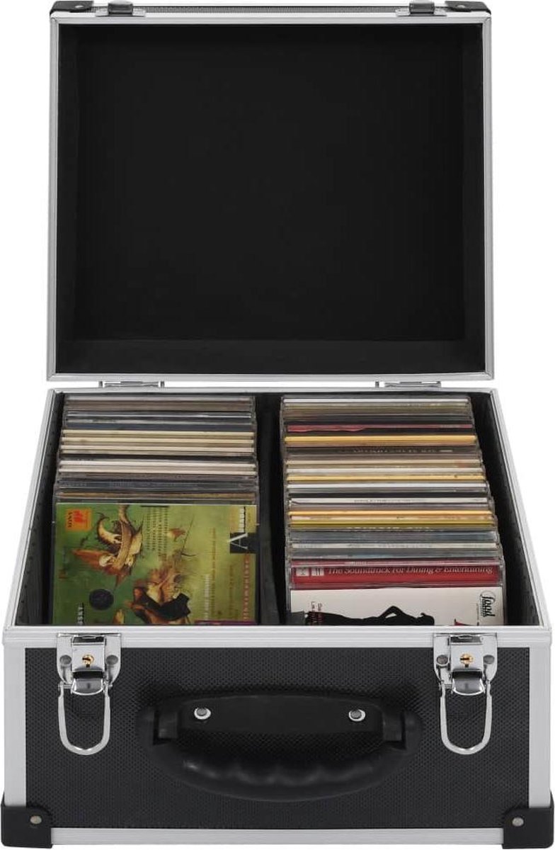 vidaXL - Cd-koffer - voor - 40 - cd's - aluminium - ABS - zwart