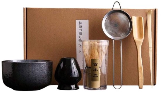 Matcha Set 7-delig Wit - Japanse Theeceremonie Met Zeef, Bezem & Schaaltje