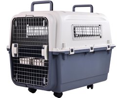 Topmast Transportbox Travelaire Premium - Maat 3 - 68 x 51 x 53 cm - Reismand - Transportbox - Airline Transportbox Reiskennel - Voor Hond en Kat + Extra wielen