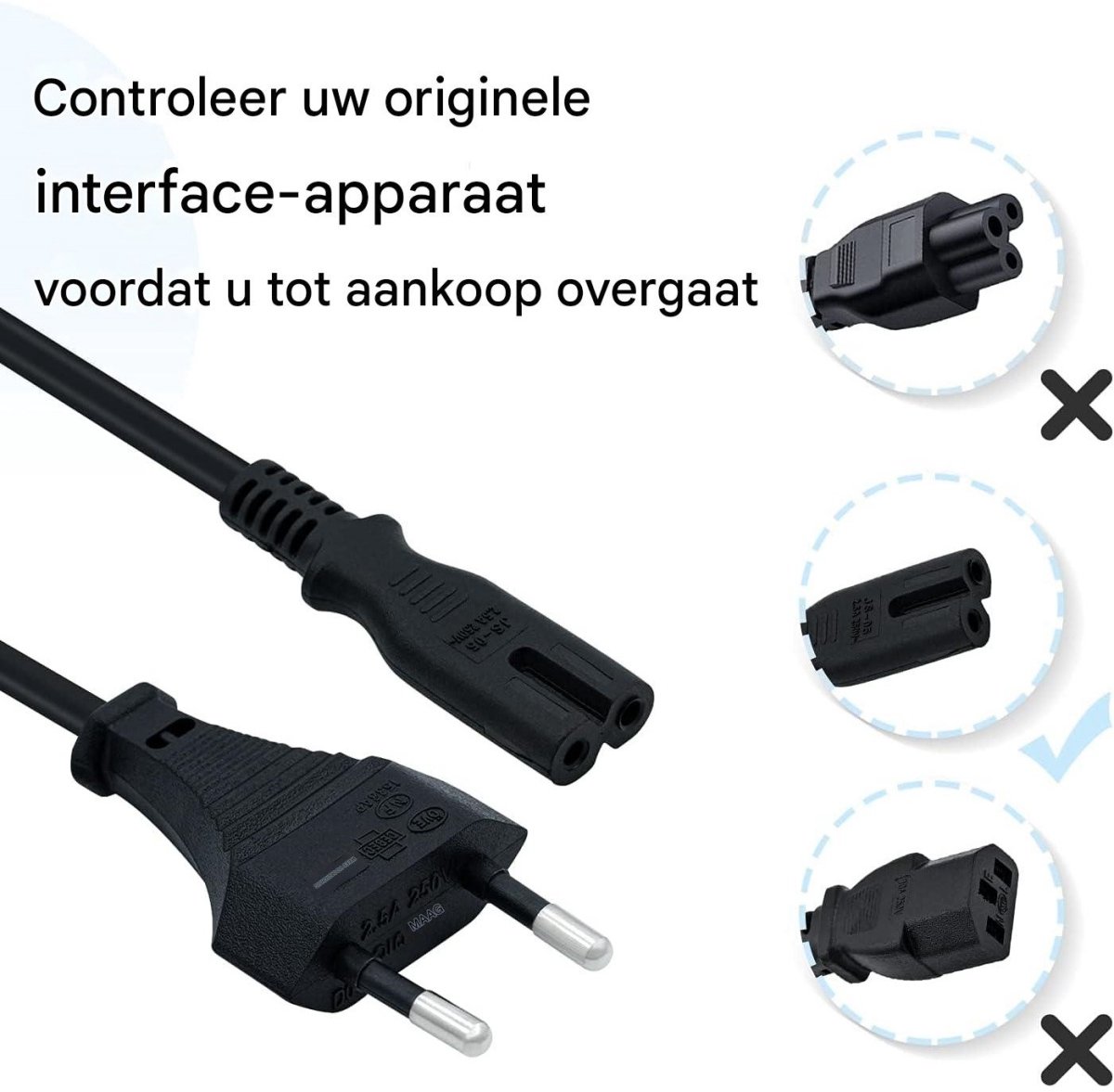 c7 kabel - 1,5 m zwarte stroomkabel - C7-draad Euro-stekker - C7 2-pins stroomkabel - stroomkabel 2 aderig - geschikt voor PS5 / PS4 / PS3 / Xbox Series X/S - zwart — cadeau in Cadeau-ideeën - foto 6