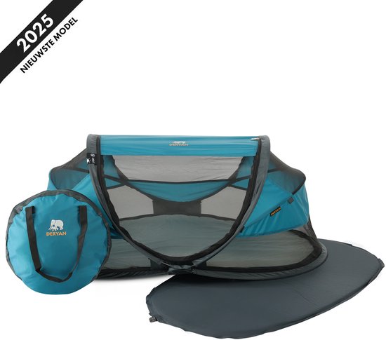 Deryan Baby Luxe Campingbedje – Inclusief zelfopblaasbare matras - Ocean