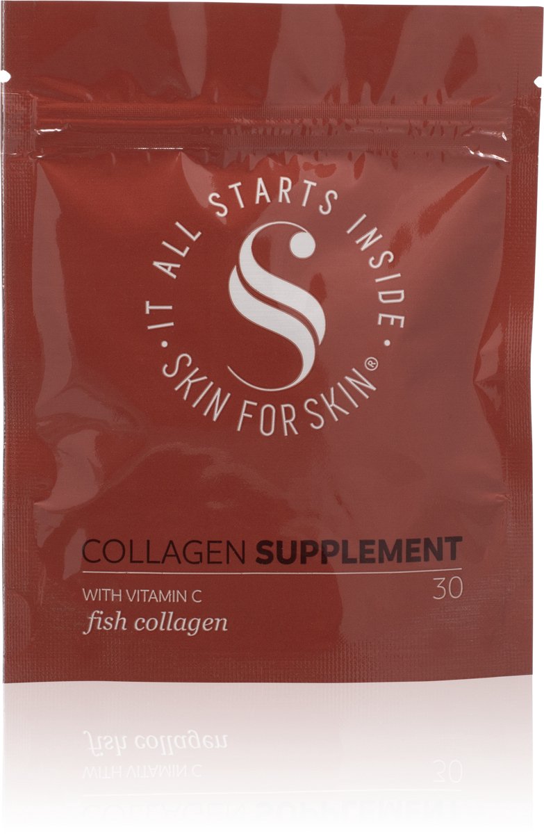 Goedkoopste Skin for Skin collageen supplement - Viscollageen - 100 natuurlijk collageen supplement - Collageen poeder - Natief collageen - Collageen voor de huid - 30 capsules (30 dagen