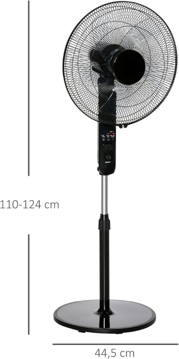 Statiefventilator - Zomerkoeling - Staande ventilator - Verkoeling woonkamer - Slaapkamer ventilator - Hittegolf oplossing - Verstelbare ventilator - Ventilator met afstandsbediening - Stille ventilator - Draaibare kop - Frisse lucht in huis - Ventil – foto 6