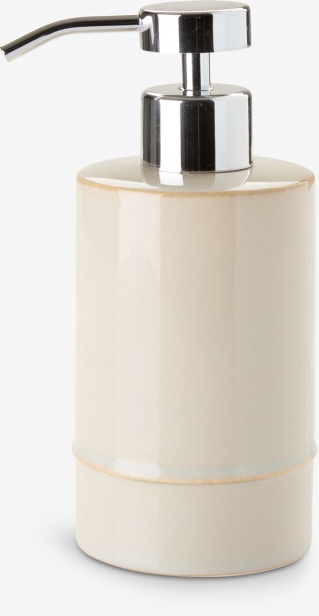 SuperShopper - Luxe Keramische Zeepdispenser – Crème – Chroom Pomp – 400 ml – Moderne Navulbare Dispenser voor Badkamer & Keuken