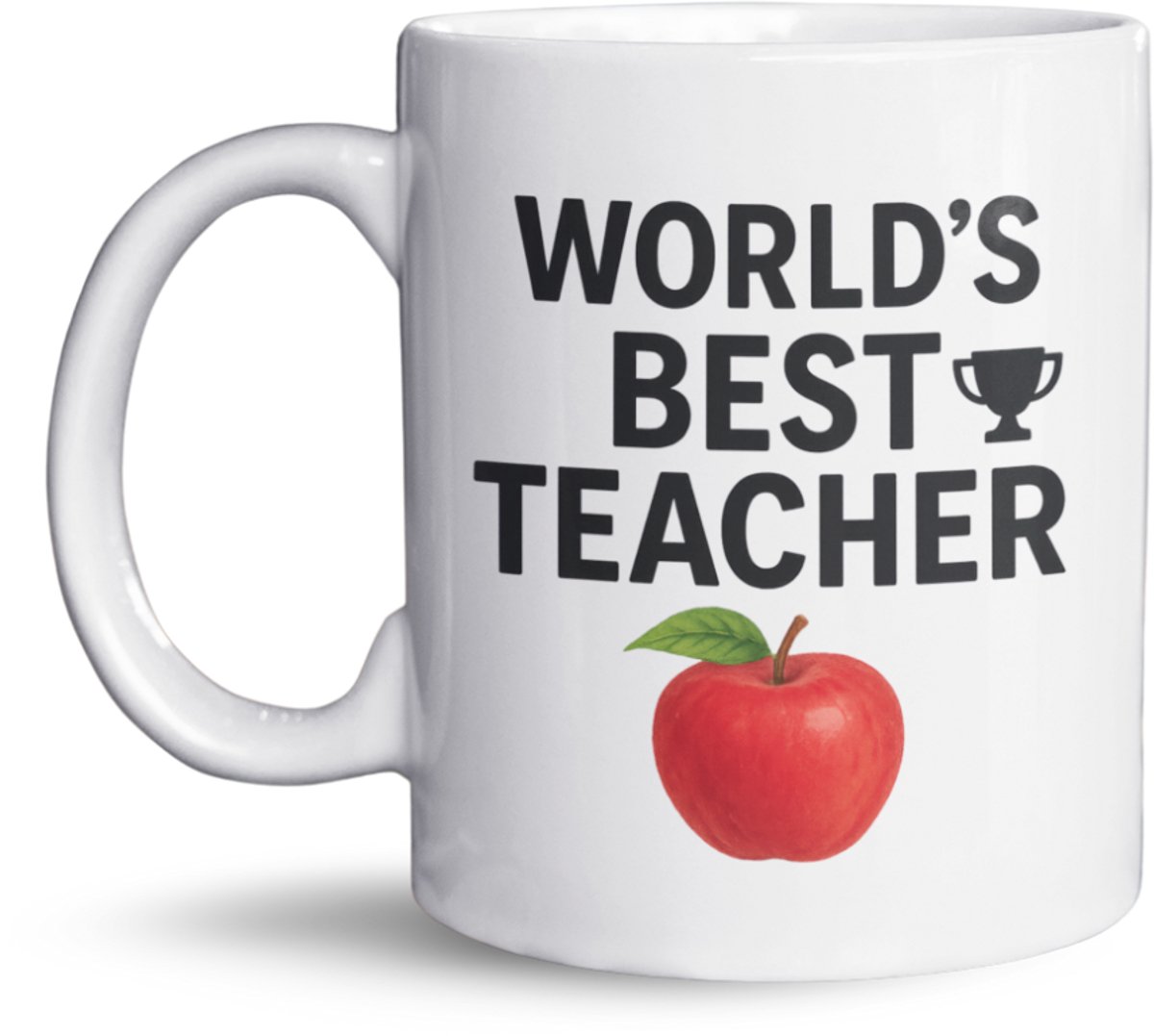 NietMokken.nl - Mok – WORLD’S BEST TEACHER – Bedankje voor leraar of lerares – Cadeau einde schooljaar – Koffiemok 325ml – Keramiek – Aan beide zijden bedrukt – Leuk cadeau docent - Grappig kado meester of juf