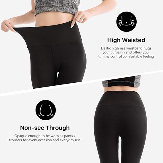 Legging met Hoge Taille voor Vrouwen - Boterzachte Yoga Broekjes voor Sport en Fitnes L/XL — afbeelding 5