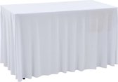 vidaXL Housses de table - Stretch avec jupe - 2 pièces - 183x76x74 cm - Blanc